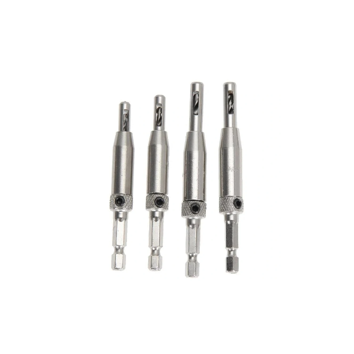 4Pcs HSS Self Centering Hinge Drill Bit Set for Hinges Drawer Guides Hole Saw Cutter