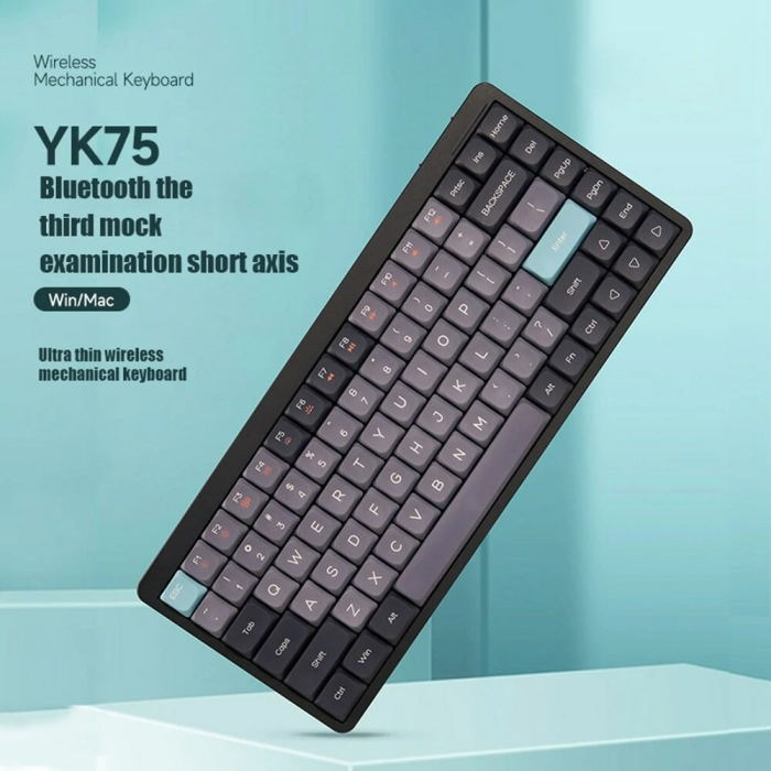 Bakeey YK75 84 Keys Low Profile Switch Mechanical Keyboard Tri-Mode BT5.0/2.4Ghz/USB OUTEMU Switch White Lighting Gaming Keyboard For Window Mac System - Yellow Red Switch