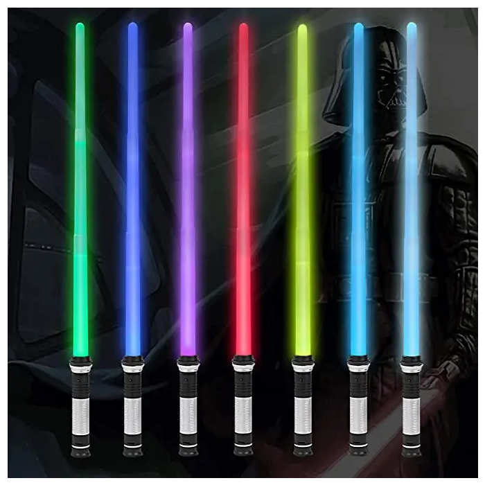 Star Wars laser sword toys colour changing percussion sound effects 2 in 1 laser wand retractable toys