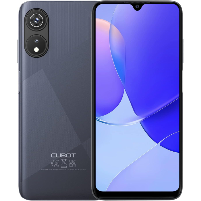 CUBOT P60 Cell Phone Cheap, 6GB+128GB Expandable Android 12 Octa Core Smartphone, 6.52 Inch HD+, 5000mAh Battery, 20MP+8MP Dual SIM 4G Cell Phones, Face ID/Fingerprint, GPS, OTG-Black