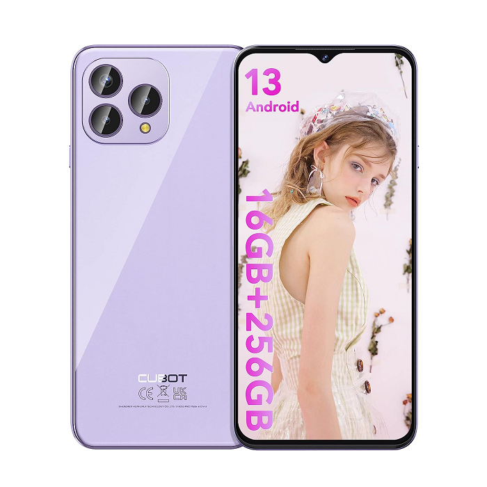 CUBOT P80 - 6.5 inch FHD+ smartphone, 8 GB and 256 GB, 48 MP triple camera, 5200 mAh battery, Android 13, OctaCore processor, purple color Mouse over image for larger view CUBOT P80 - 6.5 inch FHD+ smartphone, 8 GB and 256 GB, 48 MP triple camera, 5200 mA