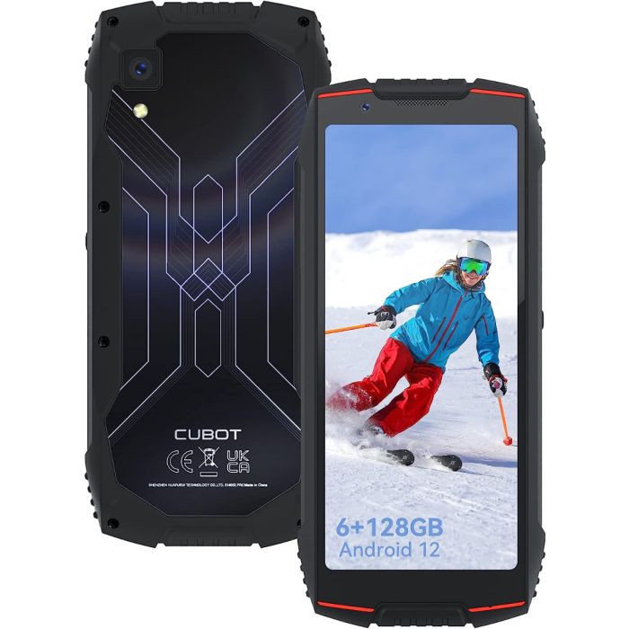 CUBOT Kingkong Mini 3 Outdoor Mobile Phone, Smartphone Without Contract 4.5 Inch Display Dual Nano/SIM 4G Mobile Phone Waterproof, Shockproof and Dustproof, 6GB RAM + 128GB ROM, Android 12.0, Face ID/GPS/NFC (Black)