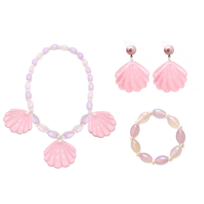 New hot models Barbie girls children adult necklace earrings set pearl shell mermaid jewelry