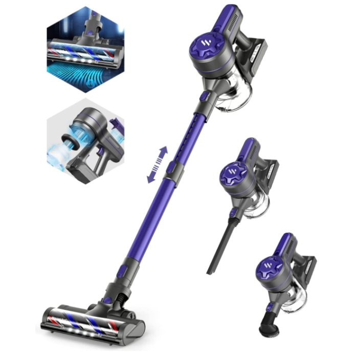 onson  cordless vacuum cleaner A10 Cordless Vacuum Cleaner, Vacuum Cleaners for Home with 2200mAh Powerful Lithium Batteries, 5 Stages High Efficiency Filtration, Up to 30 Mins Runtime Vacuum Cleaner for Hardwood Floor