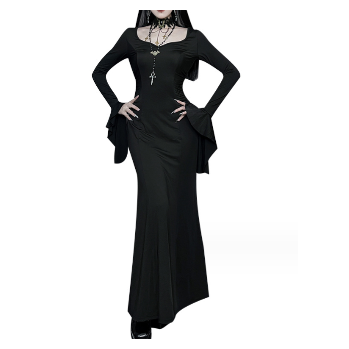 [Halloween Sale]The Adams Family Hostess Tis Fishtail Dresses Women's