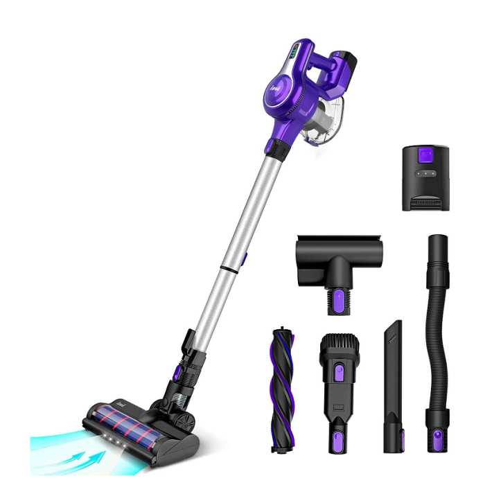 INSE Cordless Vacuum Cleaner 25000Pa 250W Cordless Vacuum Cleaner Bagless 10 in 1 Handle Vacuum Cleaner Handheld Vacuum Cleaner, Up to 45 Minutes Running Time 1.2 L Extra Large Dust Box for Pet Hair Hard Floor Carpet
