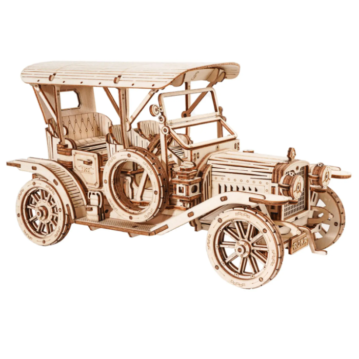 Robotime Rokr 3D Wooden Puzzle MC801 Vintage Car for Kids Adults Easy Assemble Toys Chinldren Gifts Building Block Kits Dropship