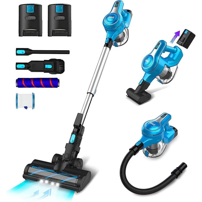 INSE S6P Pro Cordless Vacuum Cleaner: 28Kpa, 300W, 10-in-1, 2 Batteries, 90min Runtime, Ideal for Pet Hair, Carpets, and Hard Floors.