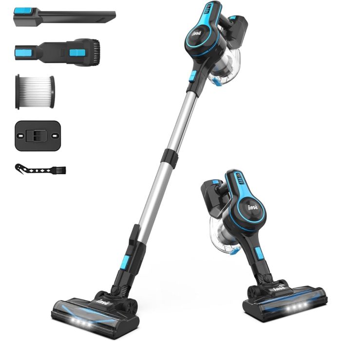INSE N5T Cordless Vacuum Cleaner, 6-in-1 Rechargeable Stick Vacuum with 2200 m-A-h Battery