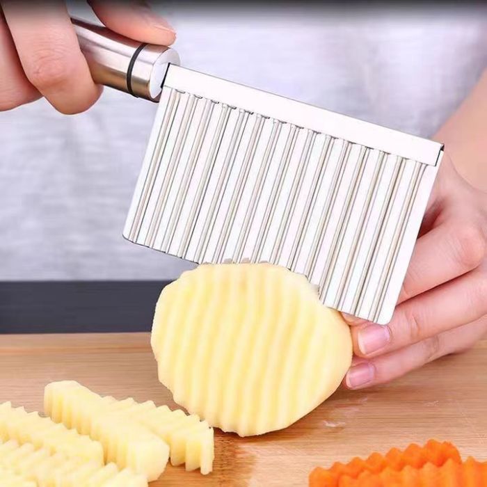 Stainless steel wolf's tooth knife cut potato wave knife kitchen household chopping utensils fancy cutter cut french fries potato chips