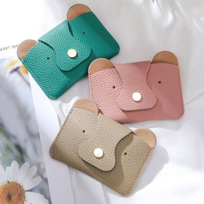 Original designer cute ins style small card bag women's ultra thin animal fashion business card holder new leather card case