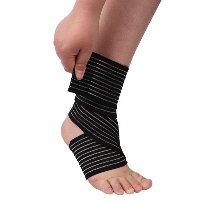 Wholesale custom ankle support breathable winding self-adhesive elastic pressurized belt ankle support sports fitness anti-sprain adjustable