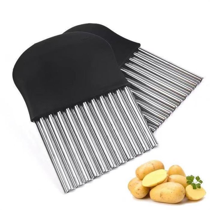 Stainless Steel Wolf Tooth Potato Knife Wave Knife Creative Vegetable Cutter Kitchen Tool French Fry Knife Vegetable Cutter Deep Ripple