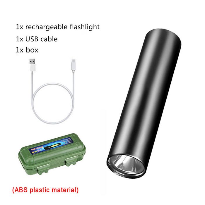 USB Rechargeable COB Aluminum Flashlight