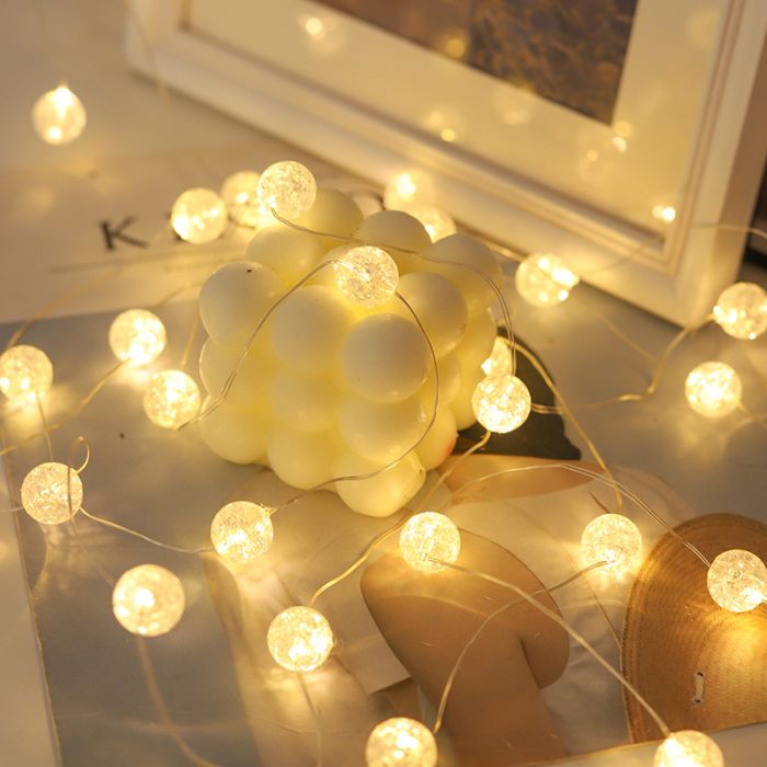 led copper wire light crack bead ball Christmas waterproof decorative light string camping confession light