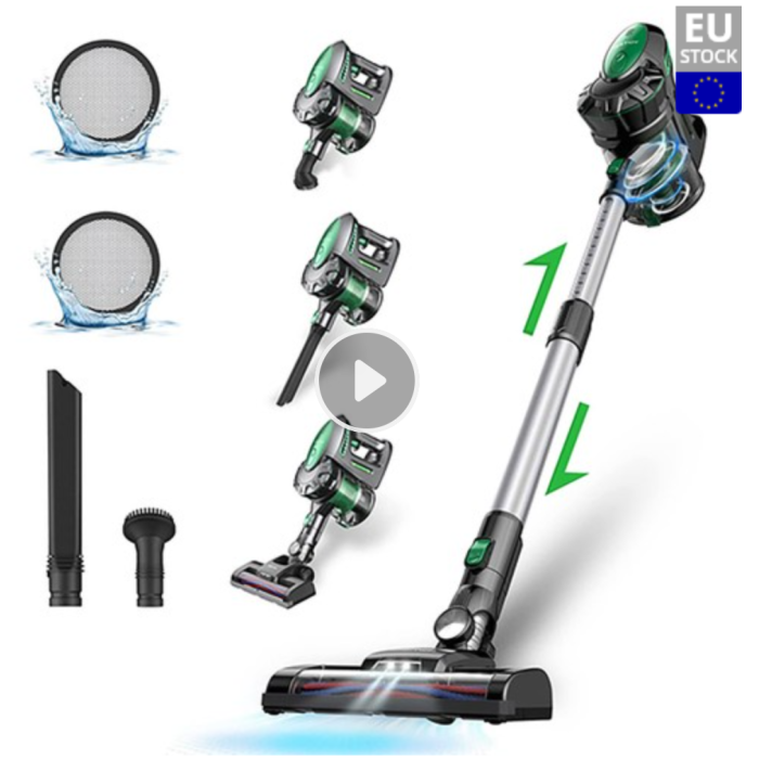 Vactidy V8 Handheld Cordless Vacuum Cleaner, 20KPa Suction, 1.2L Dustbin, LED Electric Brush Head, 2200mAh Detachable Battery, 35min Runtime, for Carpet Pet Hair Cleaning