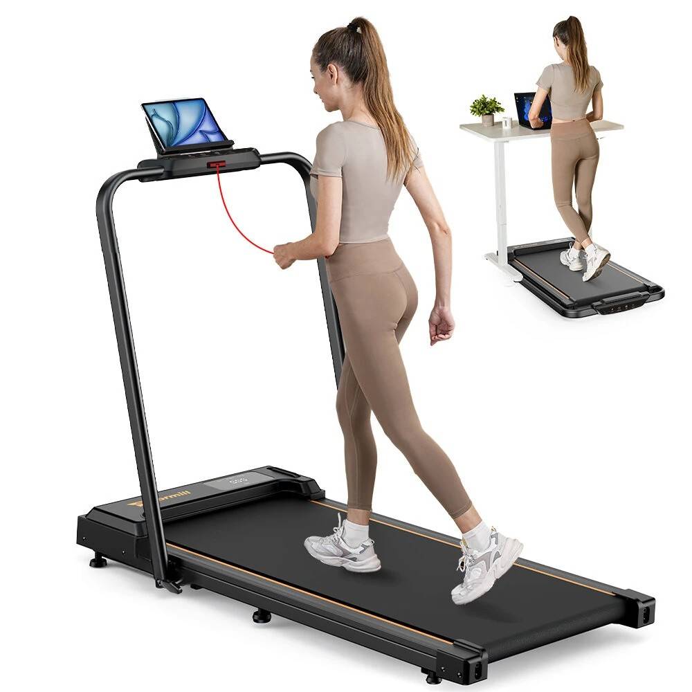 Formill FT51 2 in 1 Folding Treadmill 2.5HP Under Desk Walking Pad 10kmh Electric Running Machine Space Saving Compact Treadmill for Home Office Remot