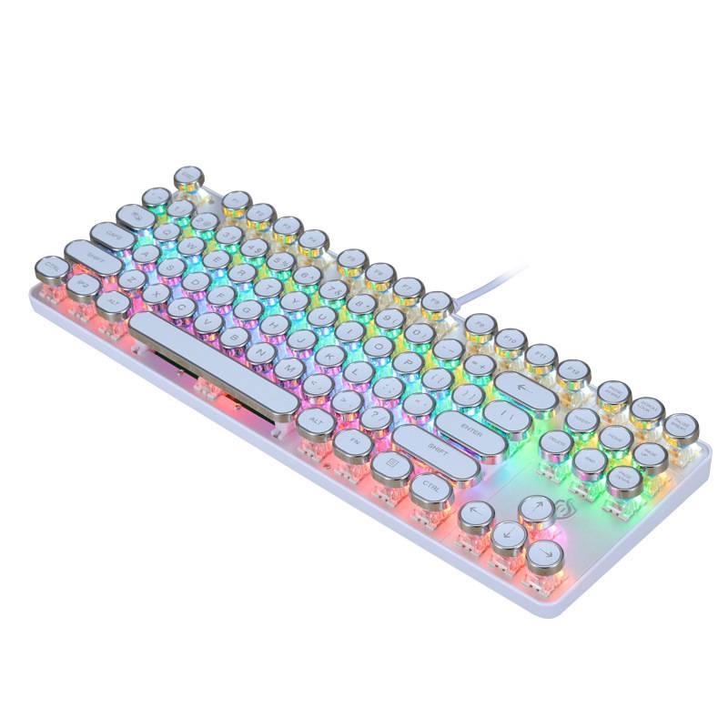 Cross-border mechanical keyboard wired green axis gaming gaming desktop 87 keys computer light-emitting keyboard