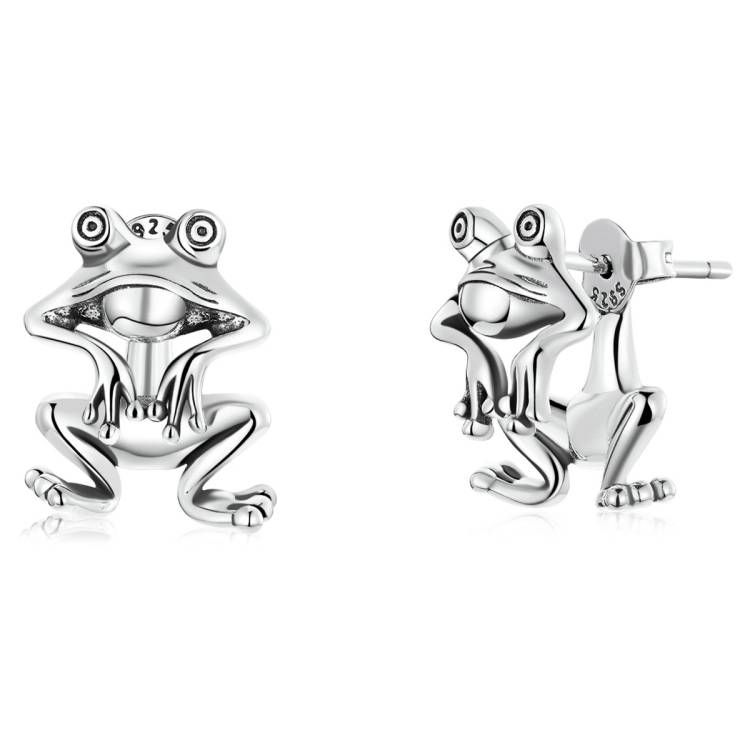 S925 sterling silver fun frog earrings for women&#039;s earrings