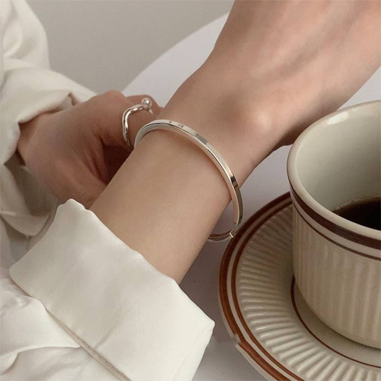 925 Sterling Silver Retro Open Bracelet Handpiece12