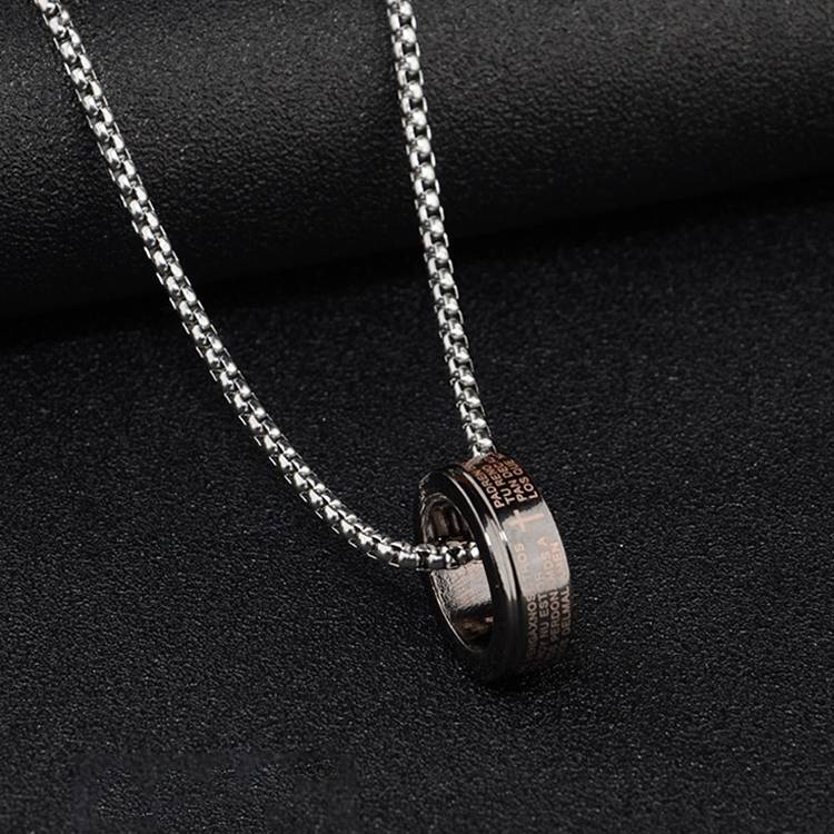 Hip Hop Versatile Thick Ring Pendant Long Men&#039;s and Women&#039;s Pendant Instagram Style Women&#039;s Bounce Di Personalized Sweater Chain 70cm