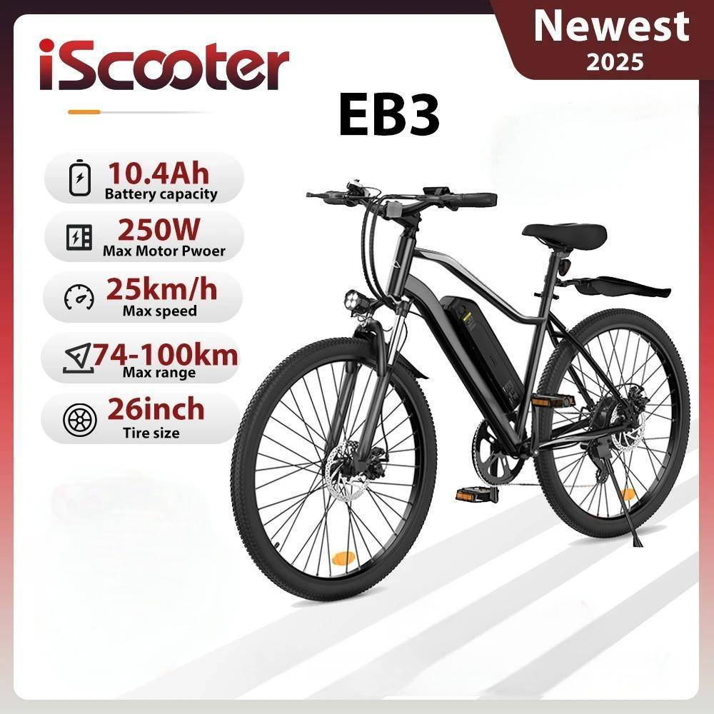 iScooter Electric Bike EB3 for Adult, E-bike Electric City Bike With 500W Motor, 36V 10.4AH Removable Lithium Battery
