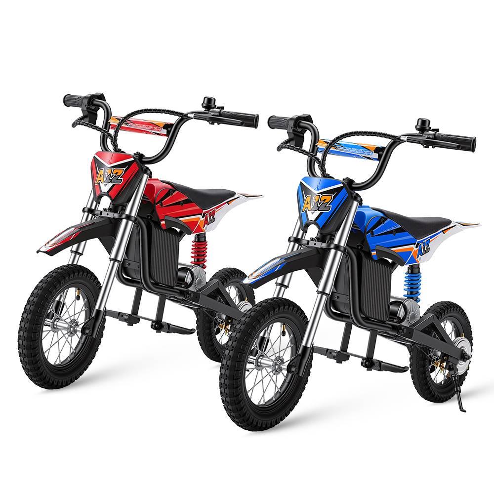 iScooter A12 Kids E-Moto Toy with 350W Motor 20km Range 36V4.5Ah Battery 3 Speeds Dual Brakes Shock Absorbers LED Lights for Outdoor Fun