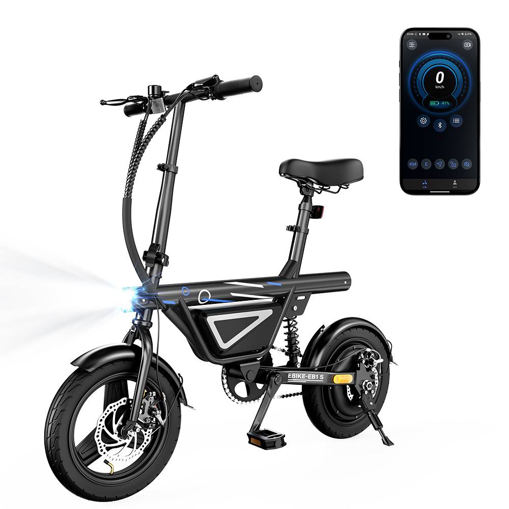iScooter EB1S Electric Bike 250W Motor 12AH Battery 25km/h High-Speed City E-Bike With 14inch Vacuum Inflatable Tires Foldable Bike Adult Electric Bic