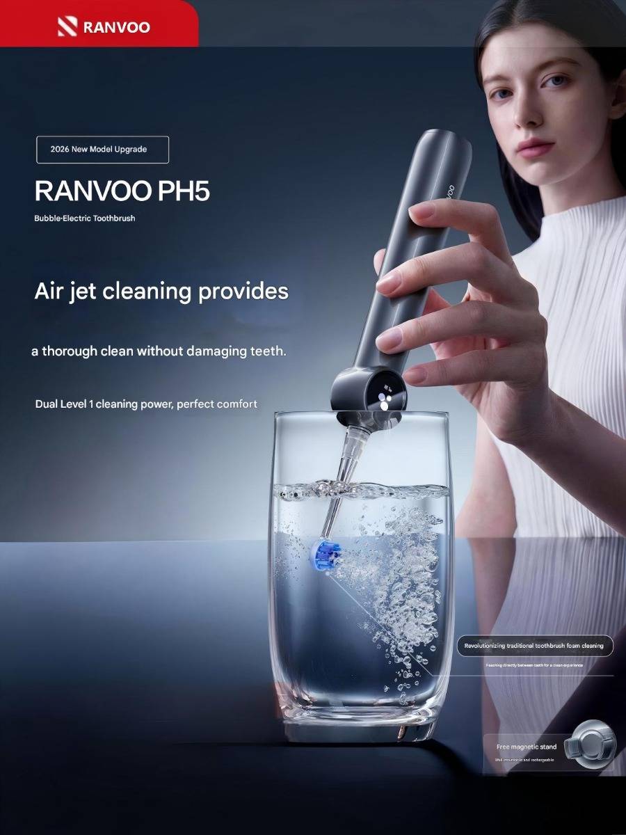 RANVOO New PH5 Air Jet Electric Toothbrush Gift Set