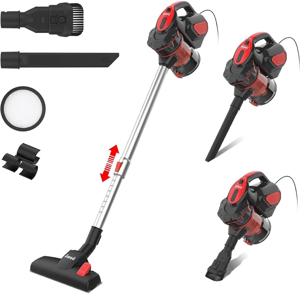 INSE I5 Stick Corded Vacuum Cleaner Powerful 6-in-1 Corded Vacuum for Home with 18000Pa Suction