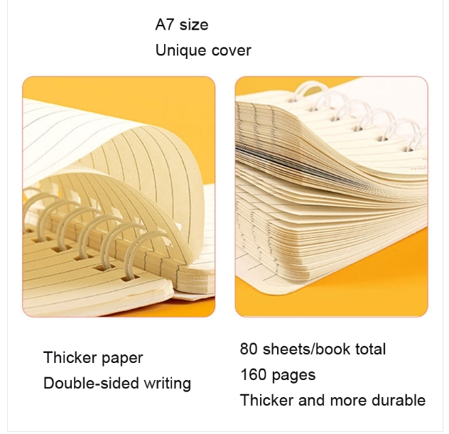 A7 Side Flip Coil Book Pocket Mini Notebook Diary Portable Office Organizer