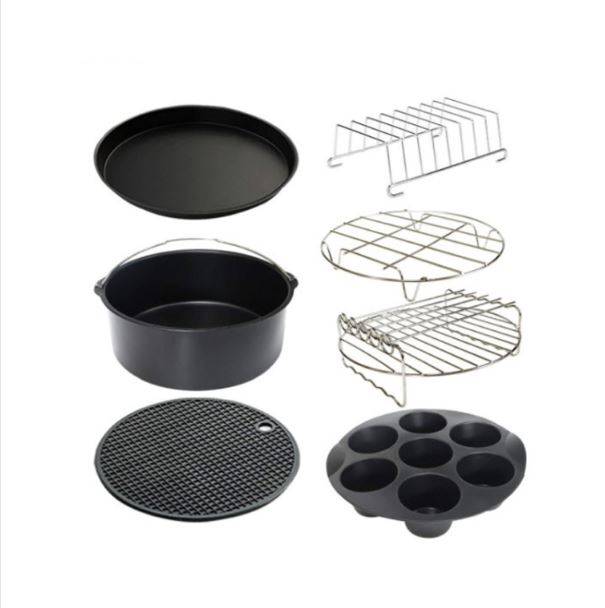 9-inch 7-piece baking basket grill and pizza pan for 5.3-6.8qt air fryer