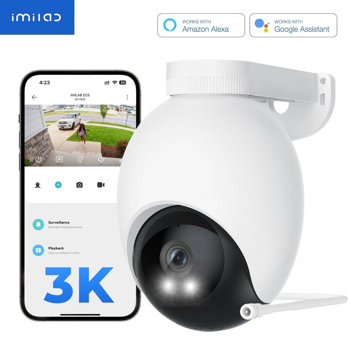 IMLAB EC6 Outdoor Security Camera Single Camera Global Version