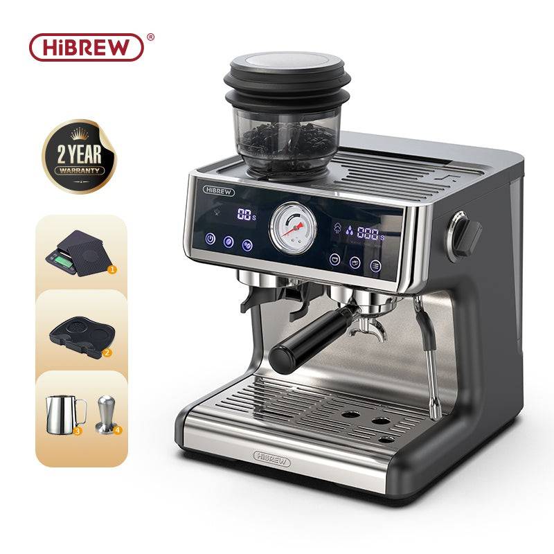 【EU Stock & Ships Immediately】HiBREW H7A Dual Boiler System Barista Pro 20Bar Bean to Espresso Cafetera Coffee Machine with Full Kit for Cafe Hote