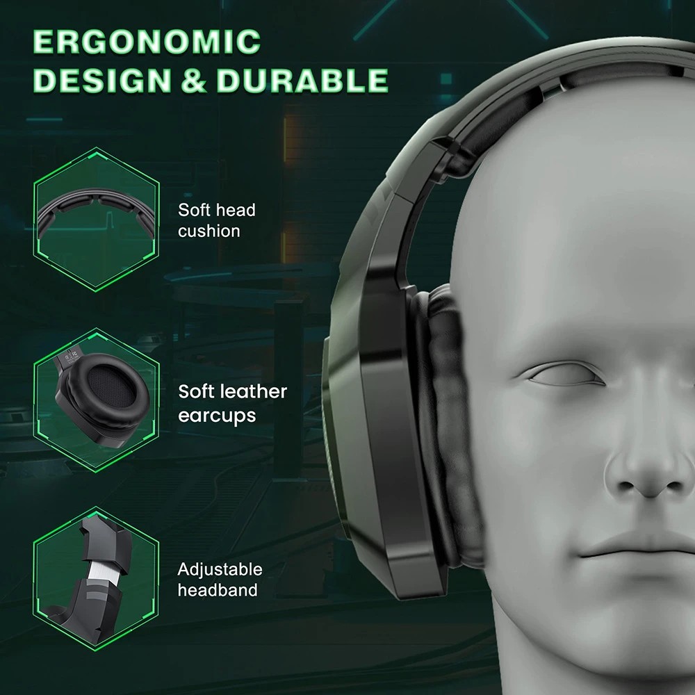 ONIKUMA B100 Headphone 2.4GHz Ultra-Low Latency Gaming Headset Wireless Headphone Noise Cancelling Headphones With Mic for PC