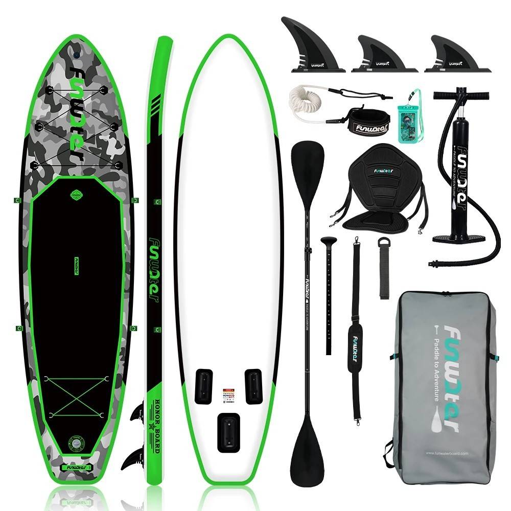 [EU Direct] FunWater SUPFW10A 330*84*15CM Inflatable Paddle Board 12~15PSI Maximum Load 150KG Stand Up Portable Surfboard Pulp Board With Chair ,Water