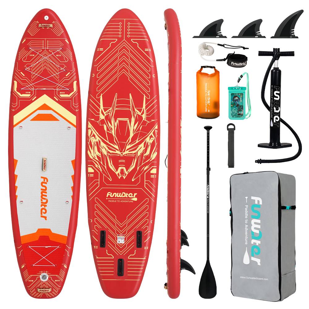 Funwater SUPFW50A/B/C Inflatable Stand Up Paddle Board 350*90*15cm Weight Capacity 200KG+