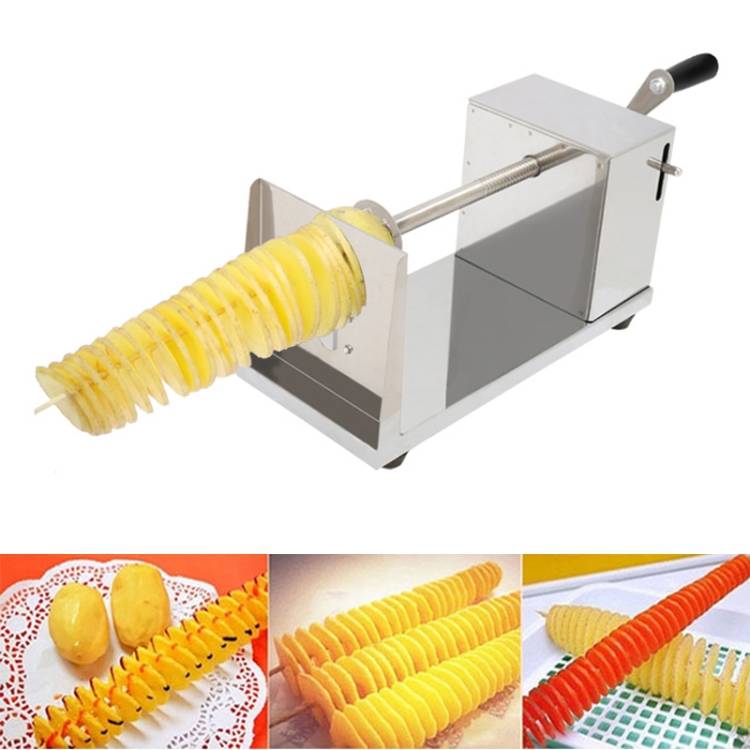 Stainless steel hand cranked tornado potato peeler and potato tower machine