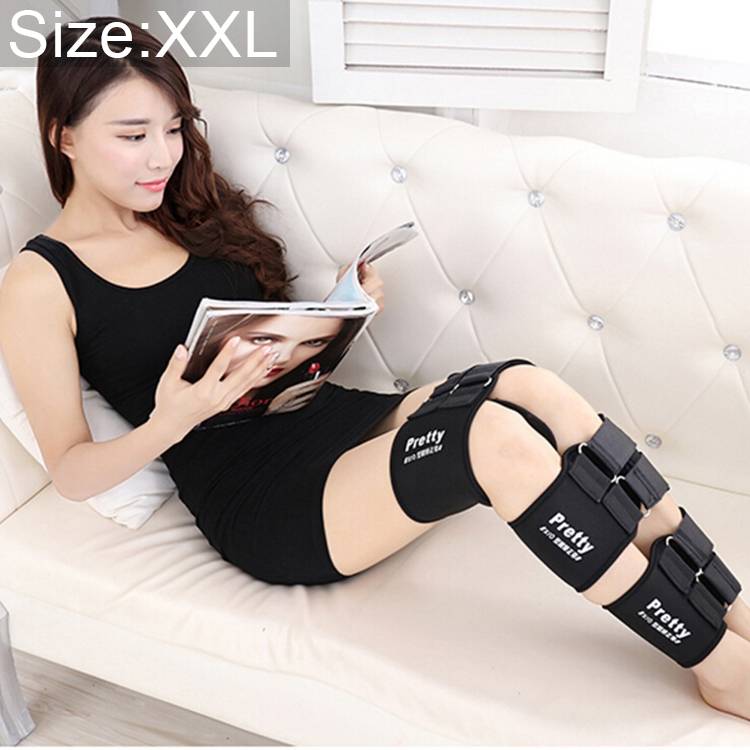 Adult leg girdle O/X type leg correction belt straight leg girdle belt slimming leg bow leg corrector XXL size (color: black)