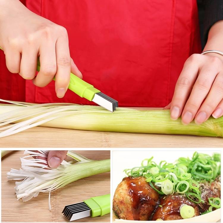 Household manual wire shaped circular stainless steel scallion shredder