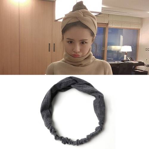Korean Women&#039;s Style Knitted Cross Headband
