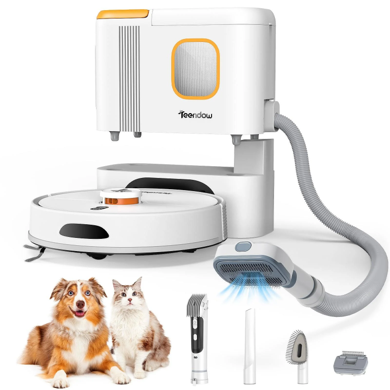 Teendow D20S MAX+ Robot Vacuum and Mop 6000Pa Robot Vacuum Mop Cleans Pet Hair PreciSense LiDAR Navigation App and Voice Control