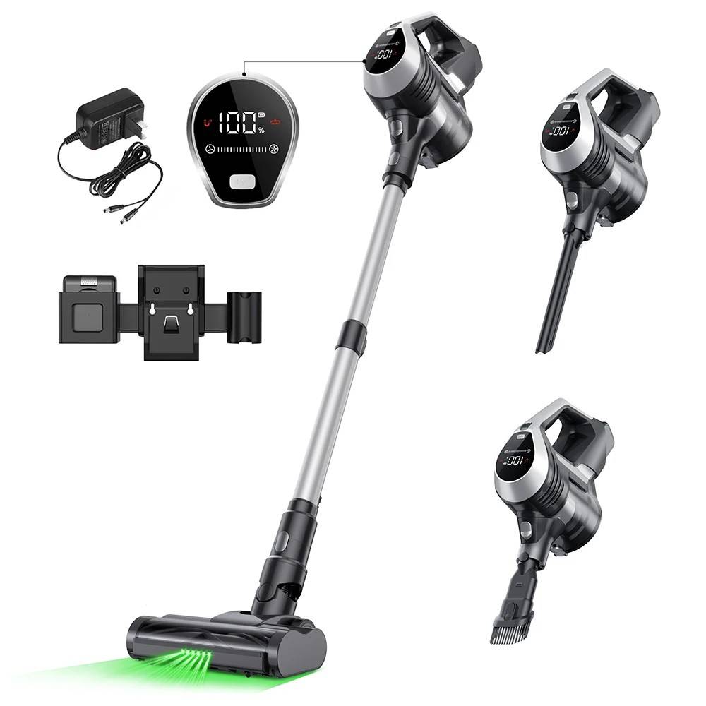 MOOSOO YC1 Cordless Vacuum Cleaner 12kPa High Suction 40min Runtinte LED Display Multi-Cyclone Filtration System 0.8L Dustbin