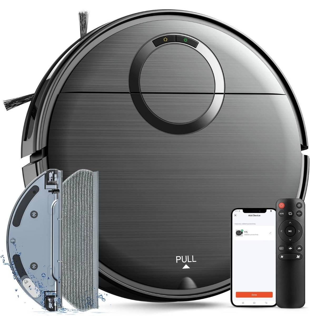 Teendow T7S 2-in-1 Robot Vacuum and Mop 2000Pa Strong Suction, Smart App/Remote/Voice Control (Alexa & Google Assistant), 180 Mins Runtime, Self-