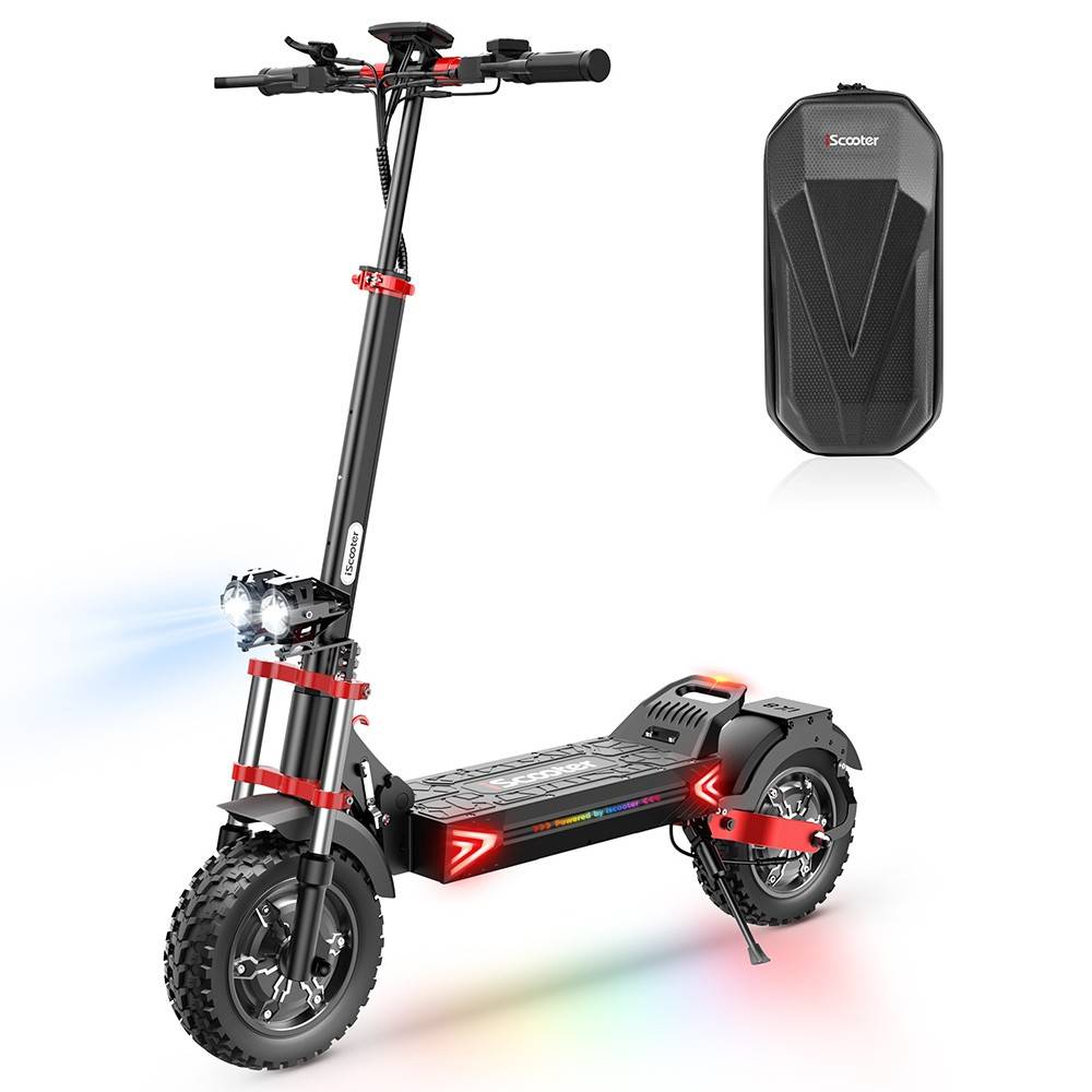IScooter iX8 Electric Scooter 20Ah 48V 1200W*2 Dual Motor 12in Folding Moped Electric Scooter 65-70KM Mileage Electric Scooter Max Load 150Kg - Black