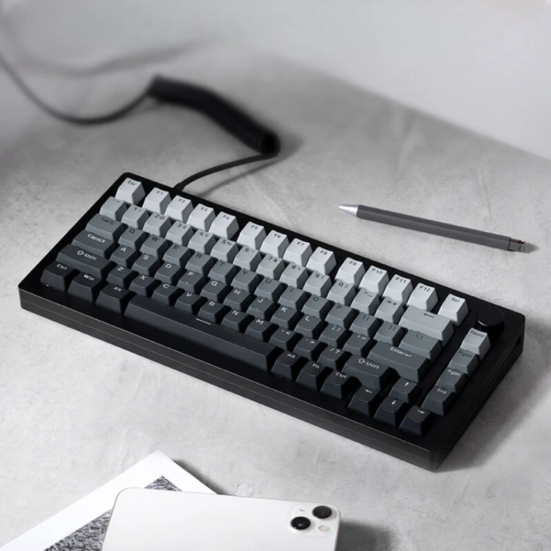 Monsgeek M1W Aluminum Custom DIY Kit Triple Mode 75% Layout Mechanical CNC Gasket-Mount Keyboard Hot-swap RGB Backlight - Black