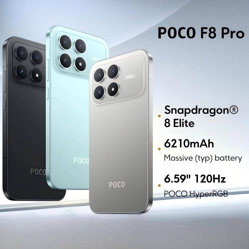 POCO F8 Pro 5G Global Version Smartphone Snapdragon® 8 Elite 6.59" 120Hz HyperRGB AMOLED Display 6210mAh NFC