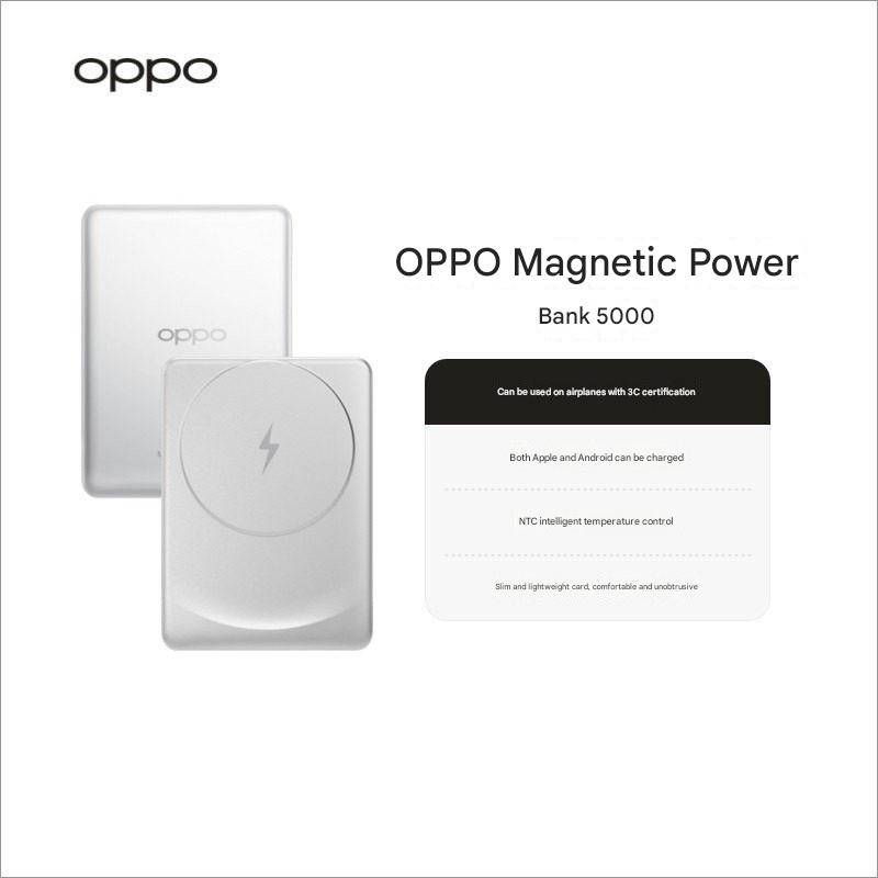 Original OPPO 5000mAh Magnetic Power Bank, Fast Charging Power Bank