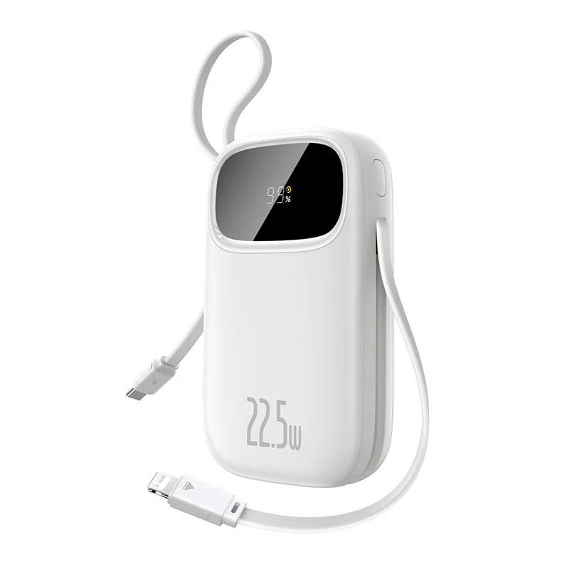Baseus 22.5W 10000mAh 20000mAh Power Bank Built-In Retractable USB-C & Lightning Cable