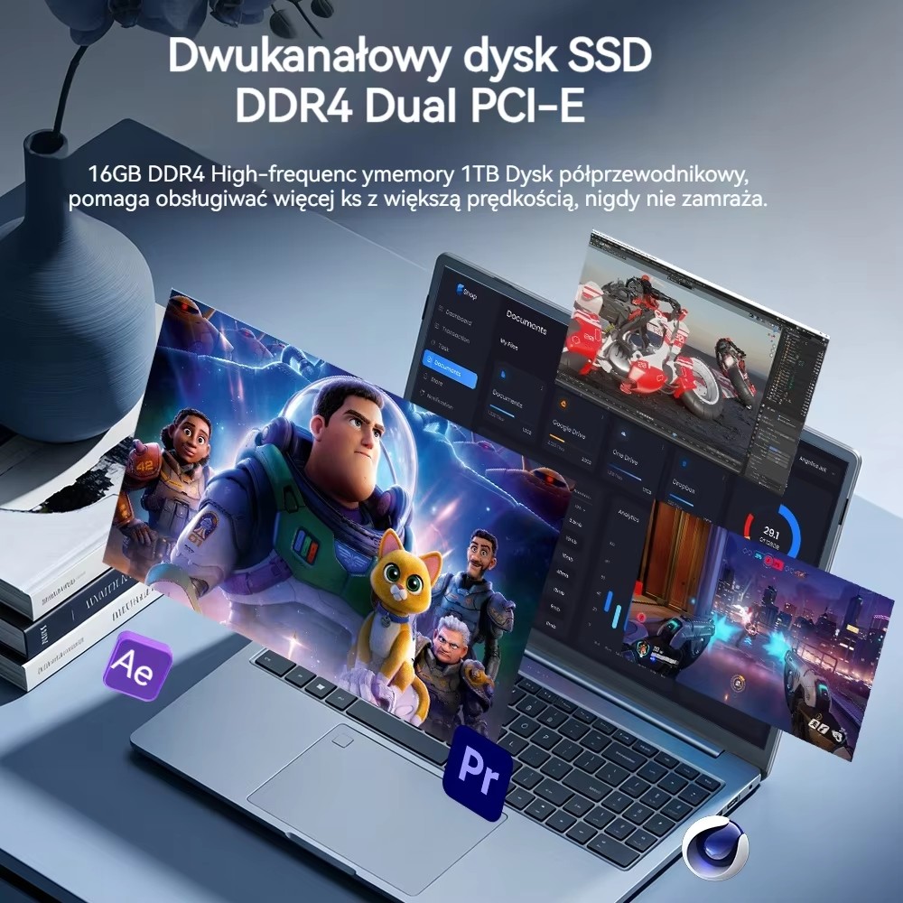Ninkear N16 Pro 16 Inch Laptop Intel Core i7-12700H 16GB RAM 1TB SSD 2.5K 120Hz Display WiFi 6 Fingerprint Unlock Backlit Keyboard Fast Charge Slim No